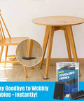 Non Slip Rubber Furniture Levelers Shims, 32 Piece Jar, 2 Inch Wedges under table leg to stabilize