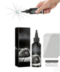 Windshield Repair Kit for DIY Fixes, Professional Auto Glass Repair Fluid with Tools, 50ml bottle, showing resin and accessories.