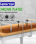 Beefy 4 Pack Heavy Duty 12 Inch F Clamp Set With 4 3/4 Inch Throat Depth, 1 By 15/32 Inch Bar clamping wood on table