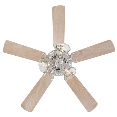 Newtown 42 Inch Indoor LED Ceiling Fan With Light Brushed Nickel Finished With Reversible Light Maple And Bird's Eye Maple Blades