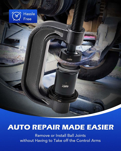 Using Beefy Ball Joint Press Kit with U Joint Removal Tool and 4x4 Adapters on car suspension for 2WD and 4WD vehicles