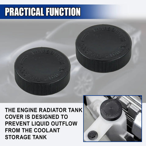 Close-up view of Engine Coolant Reservoir Cap For Most Cars Heavy Duty Radiator Overflow Bottle Cap Easy No Fuss Replacement. Pack of 2.