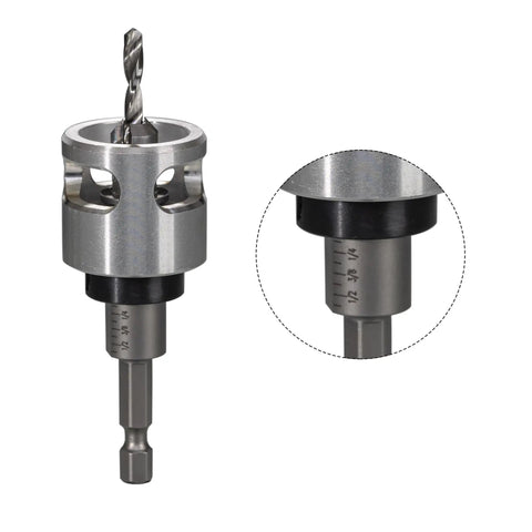 Built Like A Tank Carbide Tipped Countersink Bit With 82 Degree Angle 3/8 Cutting Face 3/32 Drill Point And Revolving Depth Stop Guide.