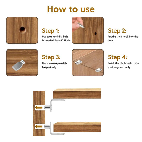 How to use Upgrade Your Storage Game With These 60 Piece Nickel Plated Zinc Shelf Pegs And Cabinet Support Pins in four steps.