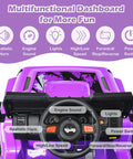Dashboard of Kids Ride On Car Truck 12V Battery Powered Electric Vehicle With 2.4G Remote Control, showing controls and features.
