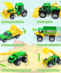 Six Piece Diecast Farm Vehicle Toy Set For Kids 3 Years And Up Includes Tractor Harvester Transporter Sprayer Seeder Forklift Realistic Farm Machinery Playset.