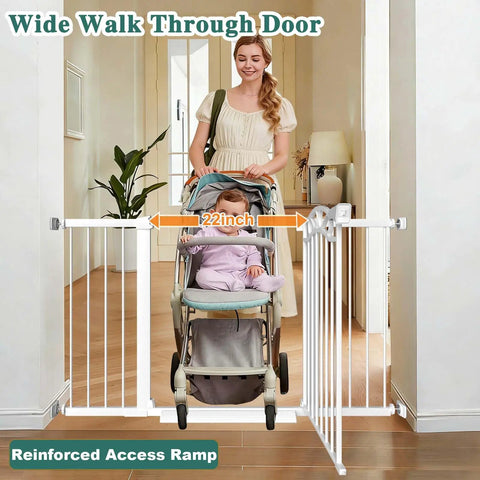 Extra Wide Press Mounted Baby Gate Indoor Walk Through No Drill For Kids And Pets Fits 29.53 To 32.28 Inches Doorway Hallway Gate Safety For The House
