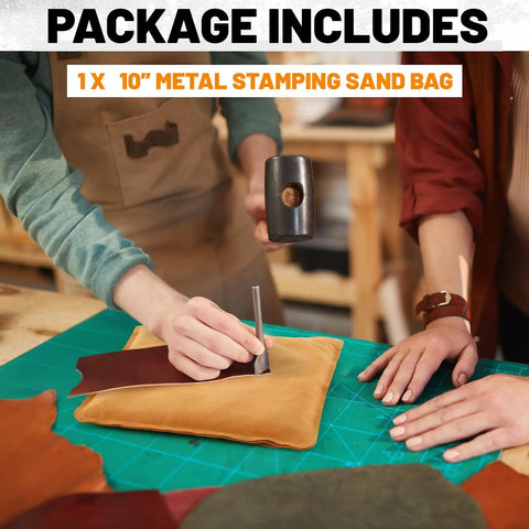 Hella Tough Suede Leather Jewelry Sand Stamp Pillow, 10 Inch Square Cushion For Metal Embossing, Super Solid Craft Workbench, Kicks Butt On Any Handmade Creation Goal