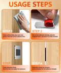 Usage steps for 6 Pack Ultra Thin Magnetic Cabinet Door Latches With Strong Hold Adhesive No Drill Install For Kitchen Cabinets