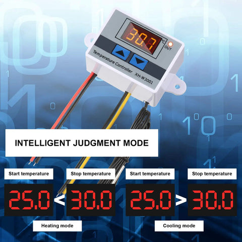 Digital LED Temperature Controller Module With Waterproof Probe, Programmable Thermostat For Heating And Cooling, Range -50C To 110C, 12V 10A 120W, 2-Pack, High Precision, Easy DIY Temperature Control For Machines And Projects