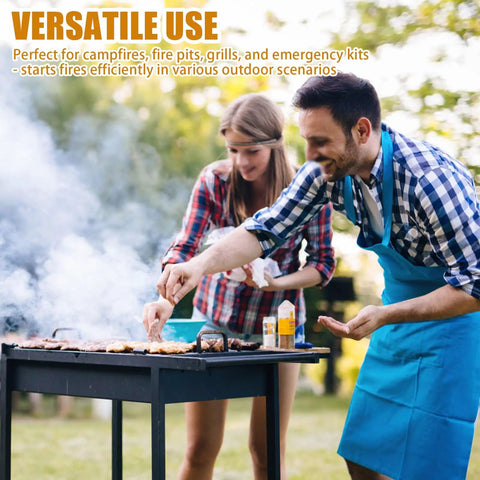 Outdoor cooking with waterproof fire starters 30 pack with five minute burn for camping emergency fire pits and grills