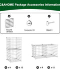 Assembly components for Wire Cube Storage Organizer With 2 Cubes Metal Grid Shelving Unit For Home Office Modular Bookshelf