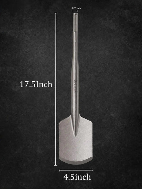 SDS Max Clay Spade Bit 4.5 by 17 Inch Heavy Duty 40CrMo Steel Shovel Bit for rotary and demolition hammers, dimensions shown