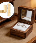 Jewelry box with brass hidden cylinder hinges and round magnets pack for secure lid closure and seamless wood integration