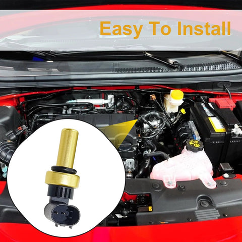 Coolant temperature sensor with gold stem and black connector; compatible with Chevy Trax Cruze Sonic Buick Encore (1pc).