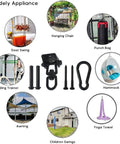Heavy Duty Hammock Hanging Kit With 360 Degree Swivel Hooks 1000 Lb Capacity For Chairs Yoga Straps Outdoor Patio Porch Setup Easy Indoor Outdoor Use Black shown with installation options