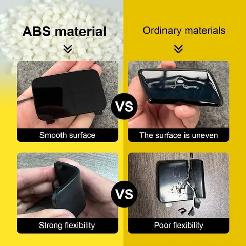 Comparison of ABS vs. ordinary materials for Rear Tow Hook Cover For Dodge Ram 1500 DT New Body Style Right Passenger Side.