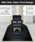 Top Shelf Anti Fatigue Salon And Barber Mat Heavy Duty Flex Black Non Slip Flooring Made In Usa Large Semi Rectangle Chair Station Protector No Sweat Comfort with chair