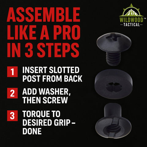 Gun Holster Hardware One Half Inch Posts And One Half Inch Chicago Screws Kit Twelve Sets Black Open Slotted Fasteners With Washers