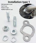 Exhaust Muffler Pipe Mounting Hardware Kit With Gasket For Coleman CT200U BT200X Baja MB200 Axis M200 KT196 Go Kart Predator 212cc Hisun 196cc Mini Bike Engine, showing components and installation type 1