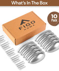 Cup Drawer Pulls 3 Inch Silver Cabinet Hardware 10 Pack For Cabinets And Drawers Premium Metal Cup Pulls with screws and packaging displayed