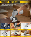 Cordless Electric Scissors Upgraded 4V Rotary Cutter With Two Blades And LED Light This Baby Cuts One Quarter Inch Cardboard Plastic And Thin Carpet Fast