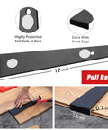 Heavy-duty pull bar from 64 Piece Pro Grade Laminate Flooring Installation Kit with protective felt pads and dimensions shown.