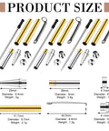 Knockout Twenty Piece 7Mm Slimline Twist Pen Kit With Shiny Silver Refills showing detailed product sizes and weights of components