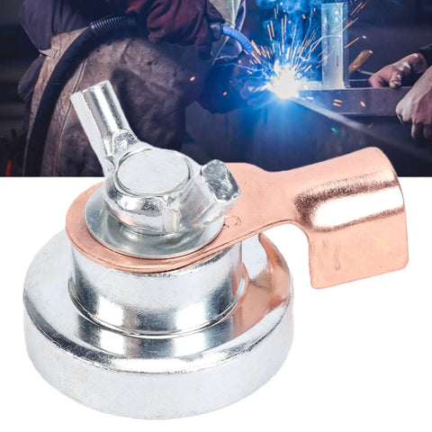 Heavy Duty Welding Magnetic Ground Clamp With Strong Holding Power For Fast Setup And Secure Fixture On Any Metal Work Surface To Boost Your Efficiency Today, close-up view of the magnet.