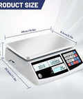 Heavy Duty Counting Scale For Coins And Parts With 66 Lb Capacity, 0.1 g Precision, Backlit Digital Display showing measurements
