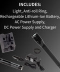 Beefy Rechargeable Full Size LED Dual Light Flashlight With 650 Lumen Main Beam And 200 Lumen Flood, accessories included.