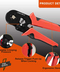 All In One Ferrule Crimp Tool Kit With 1800 Ferrules For AWG 23 To 7 Wire Sizes 0.5 To 10 Square Millimeters showing side view
