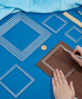 Top Shelf Set Of Eight Square Router Templates For Woodworking Projects Tough Clear Acrylic Tracing Jigs From Two Point Nine To Eight Inches used for marking wood.