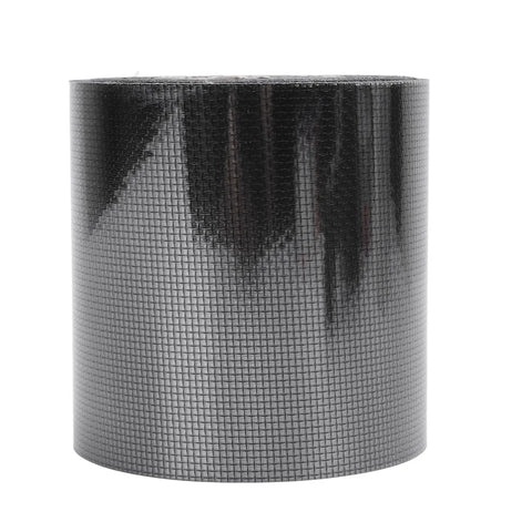 Self Adhesive Window Screen Patch Tape, Heavy Duty Mesh Repair Roll, Breathable Quick Fix For Windows, Doors, Tents, And Bed Nets, 80mm Wide By 6.1m Length, Black visible in full roll format.
