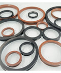 Heavy Duty FKM Fluororubber Water Shaft Seal Rotary O Ring Viton Grade Cuff, various sizes, for VA systems, tough elastomer design.