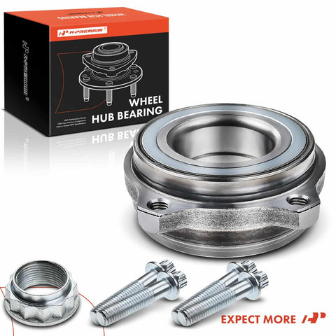 Beefy Rear Wheel Bearing Replacement For Mercedes-Benz 2003-2019 Fits C230 C250 C300 C350 And E350 E400 E550 Plus SL500 SL550 SL600 SLC300 SLK250 SLK300 SLK350 Premium OEM-Quality Hub Bearing For Smooth, Quiet Ride And Easy Install showing bearing and hardware