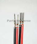 DT 2-Pin Flange Pigtail Kit With 14AWG Pure Copper GPT Wires Made In USA showing crimped contacts and wires detail