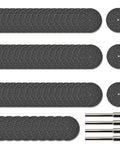 Rotary tool cutoff wheels set, 60 pcs, 1-1/4 in reinforced fiberglass, includes 4 mandrels, Amazon brand