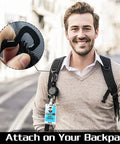 Heavy Duty Retractable Lanyard For ID Badges And Keys With Breakaway Safety attached to backpack