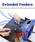 Hands using Fume Extractor And Soldering Station 2 In 1 Solder Smoke Absorber With PID Temperature Control, showing extended fenders.