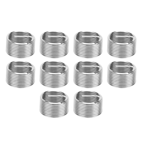 10Pcs M18x1.5 Thread Inserts Coil Type Screw Bushing Expansion Tool Heavy Duty Stainless Steel For Repairing Stripped Threads Or Creating New Internal Threads In Metal Workpieces