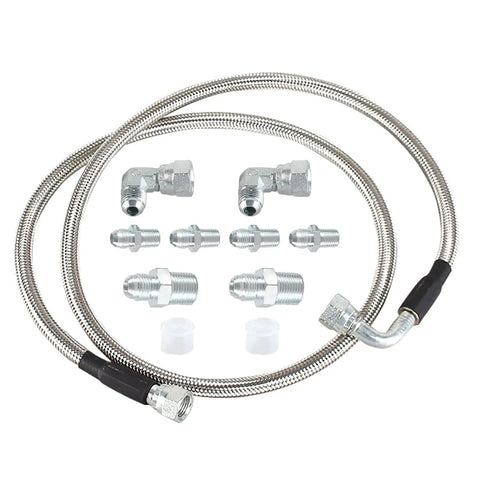 6AN Stainless Steel Braided Transmission Cooler Hose Line Kit For TH350 TH400 700R4 NP700RTL And 4L60E Series Universal Chevy Ford Mopar