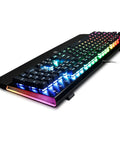 Beast Mode Mechanical Gaming Keyboard With Clicky Blue Switches, Vivid Rgb Backlighting, and sleek design for gamers.