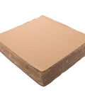 Corrugated Paper Pads 12 Pack Square 11.8x11.8 Inches Shipping Box Liners Cushioning For Glassware And Electronics Packaging Universal Compatibility And Stable Stacking Filler, stack of brown corrugated pads.
