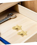 Heavy Duty Vintage Metal Toggle Latch 2 Pcs Zinc Alloy Antique Style Hasps for Steamer Trunks Toolboxes laid on wooden drawer with wrench.