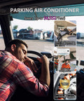 Driver sleeping in truck with 24V Mini Split Air Conditioner With Brushless Motor For Big Rig Sleepers, Semis, Vans And RVs.
