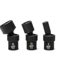 Three sockets from 12 Piece 1 Quarter Inch Drive 6 Point Universal Impact Socket Set Metric Beefy Chrome Molybdenum Steel Surface Drive