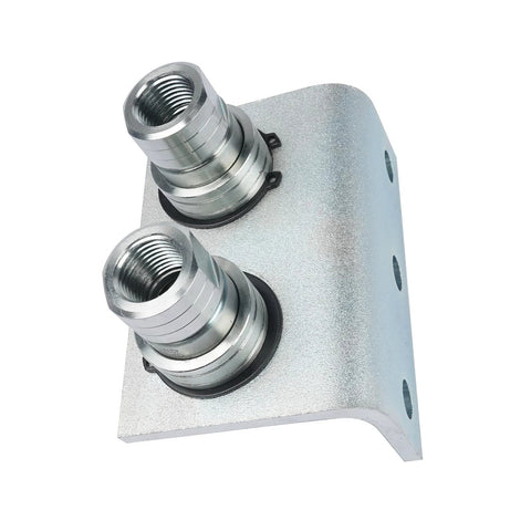 Getanye TL39-B 1/2-inch hydraulic quick-release bracket with two female couplings on a silver mounting plate