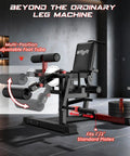Heavy Duty Leg Extension And Curl Machine Featuring Instant Pull Pin Adjustments For Seamless Mode Swaps in a modern gym setting.