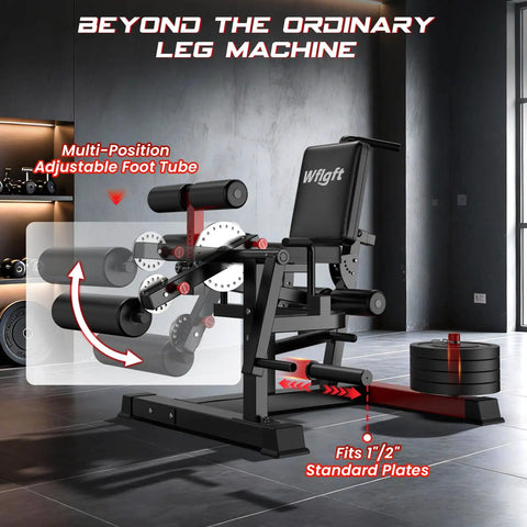 Heavy Duty Leg Extension And Curl Machine Featuring Instant Pull Pin Adjustments For Seamless Mode Swaps in a modern gym setting.